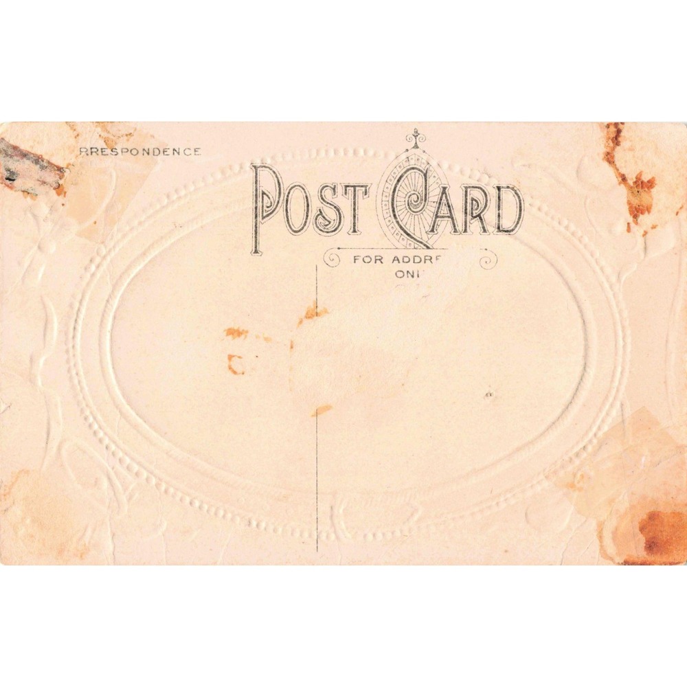 Antique Embossed Xmas Postcard Child Sledding Bells Vtg 803/2 Divided Back - Picture 2 of 2